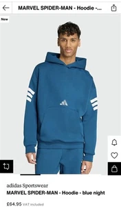 Adidas MARVEL SPIDER-MAN - Hoodie - blue night Men’s L large Hoody £65 rrp - Picture 1 of 4