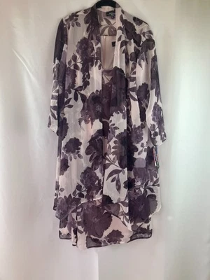 R&M Richards Women's Mother of Bride Dress Size 16W Purple MauveFlowered 2pc NEW - Image 1 of 4