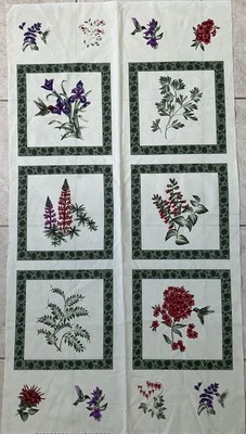 Natures Garden Holly Taylor Fabric Panel 23"x44" Moda Fabrics Cotton Sew Quilt - Image 1 of 4