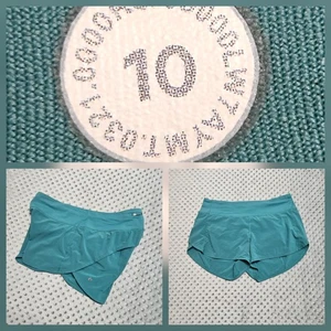 Lululemon Speed Up mittelhohe gefütterte Shorts 4" Größe 10 türkis lagune - Bild 1 von 10