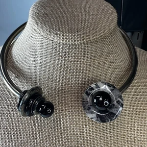 Halskette Choker Sterling Silber Shellie Bender Modern Artist Choker Torque Glas - Bild 1 von 8