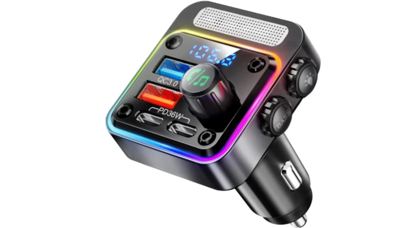 Adaptador Coche Nulaxy 54W Bluetooth 5.3 PD36W QC3.0 FM Bajos Profundos Foto 1 de 4