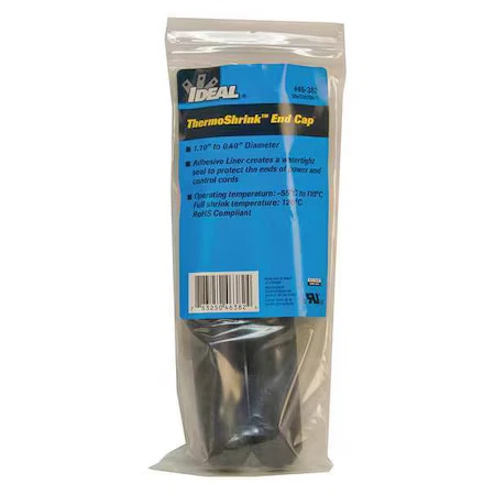 Ideal 46-382 Adhesive Lined Heat Shrink End Cap, Medium Wall, 3:1 I.D. Shrink - Image 1 of 1