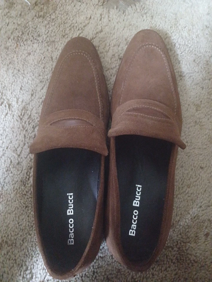 Bacco Bucci Studio Mocasín Conducción Tostado Gamuza Zapatos HOMBRE TALLA 8M Foto 1 de 4