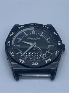 Kenneth Cole Watch KC1446 43mm Case Seconds Sub Dial Black New Batt READ DETAILS - Picture 1 of 6