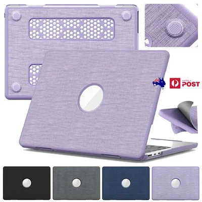 For MacBook Air Pro 13.3" 13.6" Hybrid Fabric Leather Case Shockproof Cover Skin - image 1 of 4