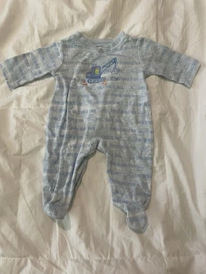 De Colección Estilo Dinosaurio Azul Construcción Patas Dormir 3/6 Meses 100% Algodón Foto 1 de 4