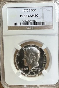 1970-S Kennedy Proof Silver Half Dollar - NGC PF68 Cameo - Picture 1 of 2