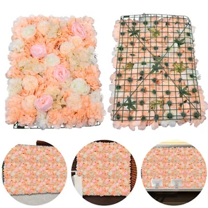 6 paneles de pared de flores artificiales con telón de fondo floral para boda - Imagen 1 de 13