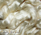 Tussah Silk Roving OFF WHITE Fiber for Spinning Soaping Crafts ~ 2 Ounce Bag
