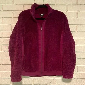 Fila Sport- Purple Tru-Dry Tru-Warm Sherpa Fleece Faux Fur Jacket- Size Large - Picture 1 of 10