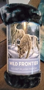 WILD FRONTIER Plush Throw 50 X 60 WILDERNESS DEER MULTICOLOR 50" X 60" Blanket - Picture 1 of 5