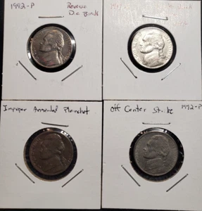 Lot of 4 Jefferson Nickel Error Coins, See Description, Nice Coins - Picture 1 of 6