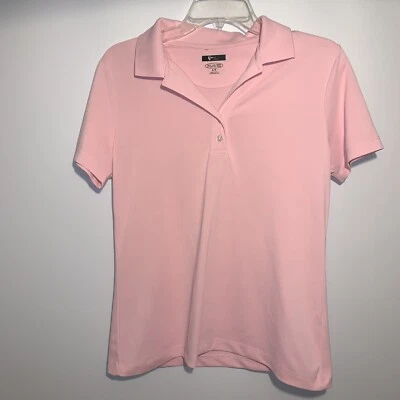 Womens Greg Norman Play Dry Size S Small Golf Polo Shirt Pink Short Sleeve Logo Foto 1 de 3