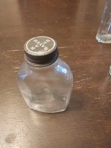 Bayer Asprin Glass Medicine Bottle With Metal Lid Vintage - Picture 1 of 9