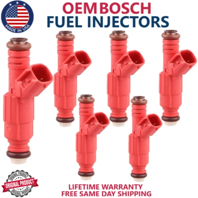 x6 OEM BOSCH FUEL INJECTORS FOR 1999-2003 Ford Windstar 3.8L V6 #0280156161 - Image 1 of 4