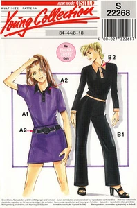 Neue Mode 22268 Polo Shirt, High Waist Pants & A-Line Mini Skirt Sz 8-18 UNCUT - Picture 1 of 4