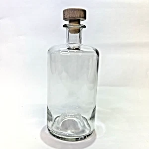 750ml Clear Glass Bottle with Wooden Lid – Elegant Storage for Liquids, Oils etc - Picture 1 of 8