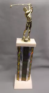 männliche Golftrophäe silber säulengewichtete Basisauszeichnung - Bild 1 von 1