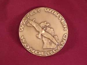 Vintage Michigan Water Winter Wonderland Bronze Medal Medallic Art Co New York - Picture 1 of 8