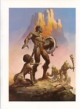 1978 full Color Plate "Nubian Warrior" by Boris Vallejo Fantastic GGA Print