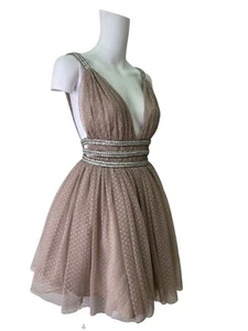 ASOS Petite Dress Size XS 6 Champagne Mini Tutu Mesh Womens NEW EU34 RRP £39 - Picture 1 of 12