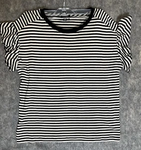 Women’s Jones New York Striped Casual Shirt S White Black - Picture 1 of 7