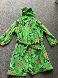 george asda minecraft creeper kid's dressing gown aged 7-8 years - Picture 1 of 3