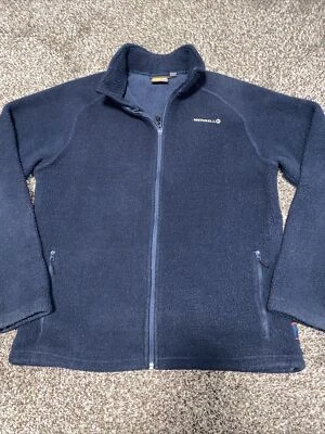 Merrell Mens Size Large Full Zip Jacket Sherpa Style Navy Blue  - Image 1 of 4