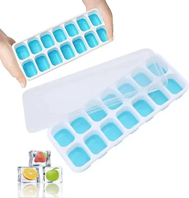 2 Pack Silicone Stackable Ice Cube Trays, Reusable Flexible Silicone Ice Cube Tr - Image 1 of 4