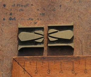 2x brass ornament bookbinding Art Nouveau gilding bookbinder embossing leather!. - Picture 1 of 1