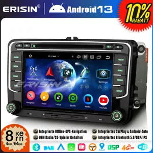 Android 13 GPS Car Stereo Navi for VW Polo Golf 5/6 Tiguan Passat Touran Seat T5 - Picture 1 of 24