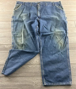Carhartt B13 Dst Dungaree Fit Mens Size 50x30 Denim Blue Carpenter Jeans - Picture 1 of 13