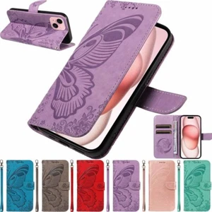 For iPhone 15 14 13 12 11 XR SE 6S 7 8 Plus Flip Wallet Leather Stand Case Cover - Picture 1 of 53