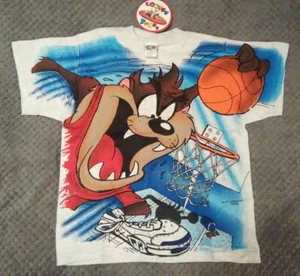 Looney Tunes TAZ Vtg 1995 Freeze NY (L) YOUTH All Over Print T-shirt NWT - Picture 1 of 6