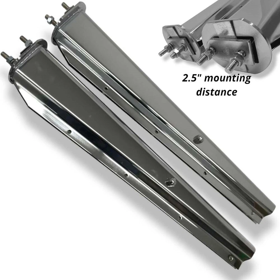 Mud Flap Hangers Chrome 30" Spring loaded Peterbilt Kenworth Mack 2.5" Pattern Foto 1 de 3