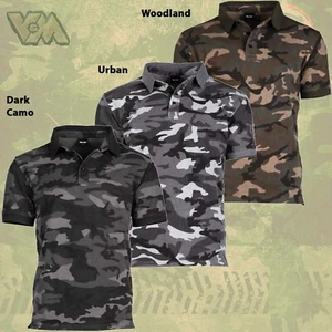 POLO PRELAVADO CO.PIKEE WOODLAND URBANO CAMUFLAJE OSCURO EJÉRCITO PAINTBALL NATO BW - Imagen 1 de 7