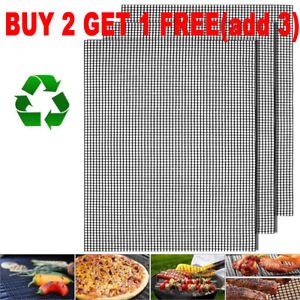 BBQ Grill Mesh Non Stick Mat Reusable Sheet Resistant Cooking Baking Barbecue.