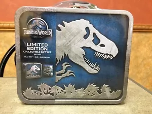 NEW! Jurassic World Blu-ray Limited Edition Collectible Metal Lunch Box DVD - Picture 1 of 12