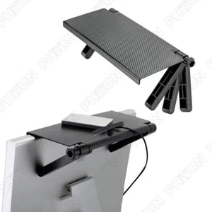 1x Black Adjustable TV Screen Top Storage Shelf Organizer Bracket 33x 16x 2.5cm - Photo 1/10