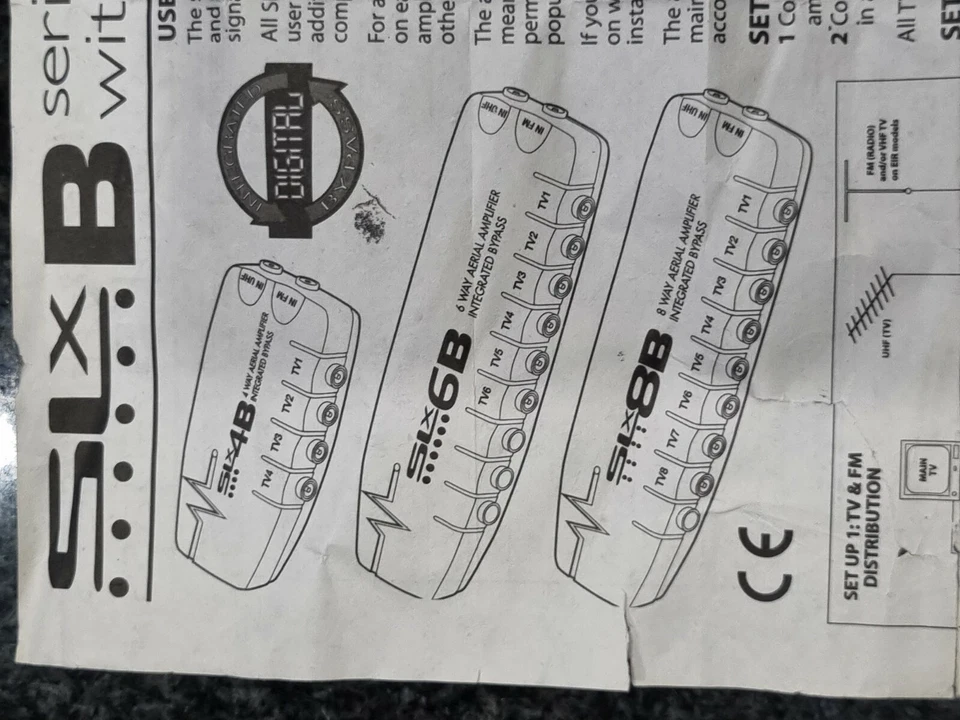 Instruction Sheet for Philex SLX 4B 6B 8B Aerial Amplifier - Image 1 of 1