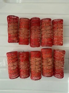 10 RED SELF GRIPPING HAIR ROLLERS (7cm LENGTH 2.5cm DIAMETER) - Picture 1 of 12