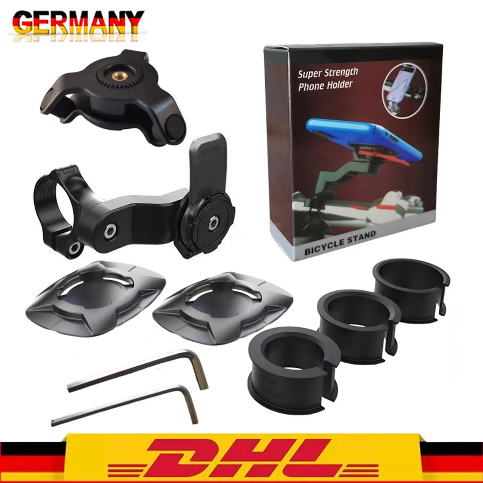 Handy Halterung Quad-Lock Bike Fahrrad Motorrad Roller Halter Handyhalterung-Set - Bild 1 von 4