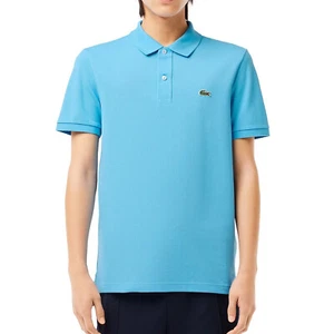 Lacoste Men's Original Slim Fit SS Polo L.12.12 Petit Piqué Cotton Bonnie Blue - Picture 1 of 5