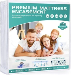 【No Pilling】Zippered Mattress Protector, Waterproof Urine-Proof Stain Resistant - Picture 1 of 57
