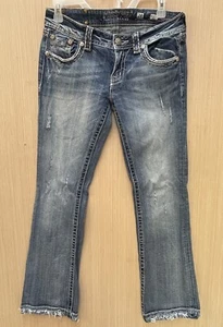 Miss Me Womens Jeans Size 5/6 JE1048B2R Boot Cut Blue Denim 28x31 Distressed - Picture 1 of 9