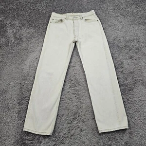 VINTAGE Levis 501 Jeans Herren 34 Beige Straight Button Fly Light 90s USA - Bild 1 von 15