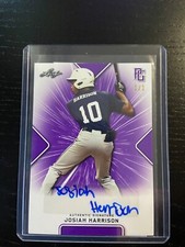 2021 LEAF PERFECT GAME JOSIAH HARRISON Blank Back Purple Auto Rookie #1/1 SSP RC