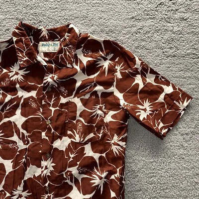 Camisa Hawaiana Estampada Aloha Vintage Años 50 Rockabilly Honolulu Años 60 Botón Jantzen Foto 1 de 4