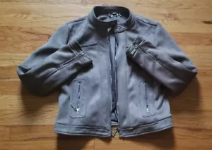 JOUJOU Brown Moto Jacket Faux Suede Women Size MEDIUM Plus Size NEW Women's - Picture 1 of 10